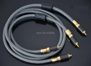 1 m OCC sidabro padengtą variu bendrosios l vario signalo kabelis RCA audio kabelis