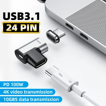 100W 24-Pin Magnetinio C Tipo Adapteris USB C 3.1 Greito Įkrovimo Magnetas Duomenų Konverteris, Skirtas Macbook 10Gbs Duomenų Sinchronizavimas, C Tipo Prietaisai