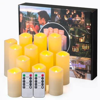 12Pcs/Set Flameless Žvakės LED Žvakės Šviesos Arbata Žibintai, Žvakės, Kalėdų Dekoro Žvakių Šviesos baterijomis, Votive Žvakės