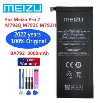 2022 metų 100% Originalus Akumuliatorius Meizu Pro 7 Pro7 M792Q M792C M792H 3000Ah BA792 Aukštos Kokybės, Telefono Baterija Atsargų + Įrankiai
