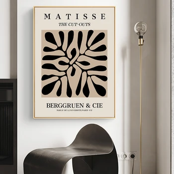 Abstrakti Matisse Kūno Linijos Meno Lapų Boho Plakatai Juodos Spalvos Drobės, Paveikslai, Sienos, Spausdinti Nuotrauką Kambarį, Namų Interjero Puošimas