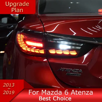 Automobilių Žibintai Mazda 6 2013-2018 M. Atenza Mazda6 LED Auto užpakalinis žibintas Asamblėjos Atnaujinti Drakonas Masto Projekto Dinamines Lempos Priedai