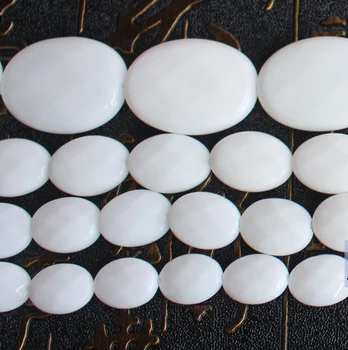 Briaunuotas baltas porcelianas agates Ovalios, su kuriomis susiduria formos karoliukai 15inch vienam kryptis ,Didmeninė, 