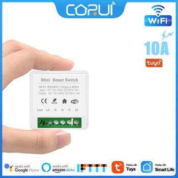 CoRui MINI Wifi Smart Switch Laikmatis Belaidžio Jungikliai Protingo Namo Automatizavimo Pažangaus Gyvybės APP Dirbti Su Tuya Alexa 