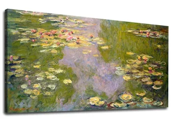 Drobė Sienos Menas Vandens Lelijos 1919 pateikė Claude Monet Atgaminti Tapyba Spausdinti Ilgio Drobė Sienos Nuotraukas, už Kambarį