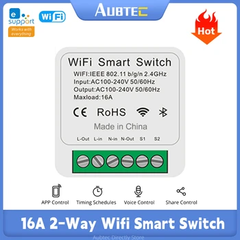 EWeLink Wifi 16A MINI Smart Switch Supporte, 2-way Kontrolės Laikmačio Jungiklis Protingo Namo Automatizavimo Moduliai Darbui Su Alexa 
