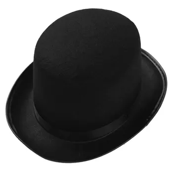 Juodos Vaikai Vaikų/Suaugusiųjų Aptakus Jaučiausi Top Hat Magas Skrybėlę Fancy Dress Up Šalies Aksesuaras Magas ar Ringmaster Kostiumai