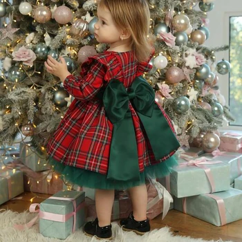 Kalėdos Vaikams Baby Girl Kalėdų Dress Inscenizacija Tutu Akių Ilgomis Rankovėmis Šalis Suknelė Princesė Rudens Apranga Atsitiktinis Suknelė Drabužius