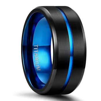 Kolmnsta Titano Žiedas 6 mm, 8 mm, 10 mm, Mėlyna Centras 