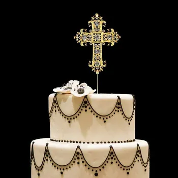 Kryžiaus Tortas Topper saldainių dėžutė religinės Vestuvių Krikšto Krikštynos, Pirmoji Komunija gimtadienio Patvirtinimas Santuokos apdaila