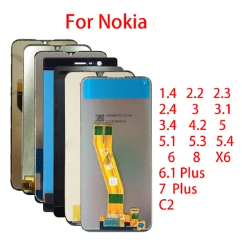 LCD Ekranas Nokia 1.4 2.2 2.3 2.4 3 3.1 3.4 4.2 5 5.4 5.4 5.4 6 8 6.1 7 Plius X6 C2 LCD Ekranas Jutiklinis Ekranas Asamblėja