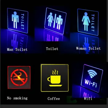 LED Avarinės Šviesos viešose Vietose Plotas Dekoro Vyras, Moteris Tualete, WC Lempos Patalpose Rūkyti draudžiama Wifi Išėjimo Ženklas LED Avarinis Žibintas