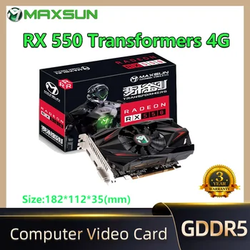 MAXSUN Naujų AMD GPU Radeon RX 550 4G GDDR5 14nm Stalinis Žaidimų Kompiuteris PC Žaidimų Grafikos Plokštę su HDMI Suderinamų+DP+DVI 128Bit Gra