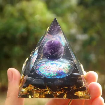Natūralus Ametistas Srityje Obsidianas Orgone Piramidės Vario Kristalų Žvyro Orgonite Energijos Joga Chakra Meditacija Piramidės Papuošalai