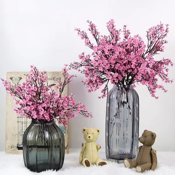 pink cherry blossom plastiko filialas, dirbtinio šilko gėlių sakura vestuvių namų parduotuvė apdailos balta netikrą gėlės 