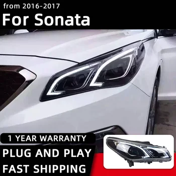 Priekinis žibintas Už Hyundai Sonata 9 LED Žibintai 2015-2018 Žibintas Automobilių Stiliaus DRL Signalas Projektoriaus Objektyvas, Automobilių Priedai