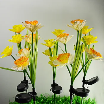 Saulės LED Žibintai, Lauko Sodo Balkonas Dekoratyvinis Saulės Elegantiškas Narcizai Gėlių Žibintai LED Narcizas 