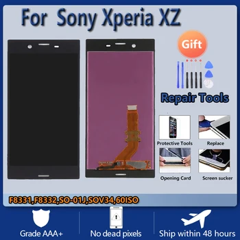 Sony Xperia XZ F8331 F8332 TAIP 01J SOV34 601SO LCD ekranas asamblėjos touch stiklas Su remonto dalių LCD Ekranas, Sidabro Juoda