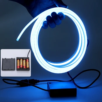 USB LED Šviesos Juostelės su Baterija, Dėžutė DC5V Lankstus Neoninis Ženklas Vandeniui LED Juostelės Juosta Flex Neoninės Šviesos Virvė vidaus Apdaila