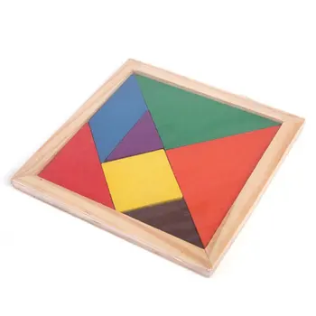 Įdomus Medinis Geometrijos Rombas, Tangram Dėlionės Formos Pažinimo Intelektinės Plėtros Vaikų Švietimo Nušvitimą Žaislas