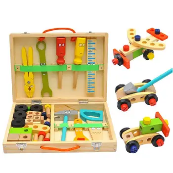 Švietimo Montessori Vaikams, Žaislai, Mediniai Rinkinys Apsimesti Žaisti Vaikams Veržlė Varžtas Asamblėjos Modeliavimas Staliaus Įrankis Dėlionės
