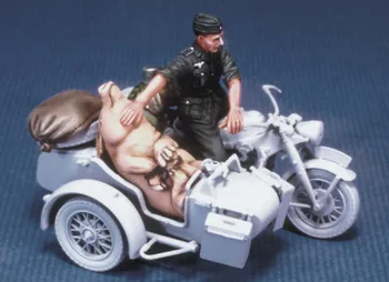 1/35 Dervos Pav Modelis Rinkiniai vokietijos motociklo rider su kiaulės(nr. moto) Nesurinkti unpainted