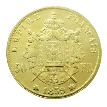 1859 m. Prancūzijoje Progines monetas, Napoleonas III Suvenyrų Monetų Kolekciją Namų Puošybai Amatų Dovana Darbalaukio Ornamentu