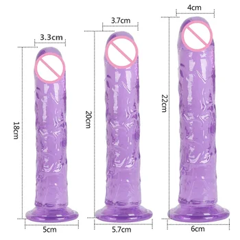 3 Dydis Želė Tikroviškas Dildo Stipri Siurbimo Taurės Dildo Sekso Žaislai Moterims, Masturbador Klitorio Stimuliatorius Dirbtinis Penis Penis