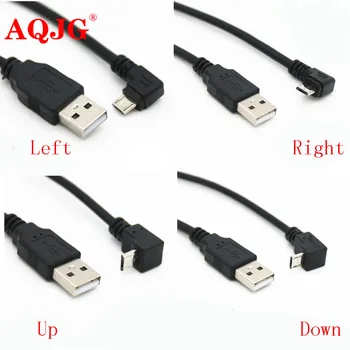 30cm USB 2.0 A Male į Kairę, Dešinę 90 Laipsnių Kampu, Micro Usb Laidas, Laidas USB Duomenų Kabelio Adapteris Jungties Aukštyn/Žemyn/Kairėn/Dešinėn Stilius