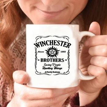 Antgamtinių Kavos Puodelis Winchester Šeimos 11oz Kavos Puodelį, Antgamtinėmis jėgomis Įkvėpė Sam Dekanas Castiel Crowley Bobby Charlie Puodeliai