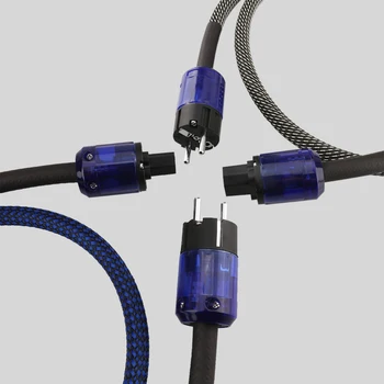 Aukštos Kokybės Audiocrast P122 Maitinimo kabelis su DW49 P037E Schuko Maitinimo kabelis Rodis anglies pluošto maro ES AC maitinimo kabelis