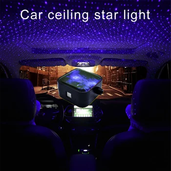 CARCTR Atnaujintas Žvaigždėtas Dangus Automobilių, Aplinkos Šviesos USB RGB Nuotolinio DJ Disco Šalies Atmosferą Automobilio Salono Atmosferą Kalėdų Žiburiai