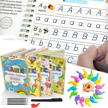 Daugkartinio naudojimo Rašyti Pasta Kaligrafija Groove Copybook Vaikams Žodį Vaikų Magija Knygos anglų Calligraphic Laišką Praktikos Žaislas