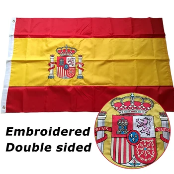 Dvipusis Išsiuvinėti Siuvami Ispanijos Vėliavos Banner ispanijos Nacionalinė Vėliava Siuvinėjimo Pasaulio Šalis Reklama Oksfordo Audinys