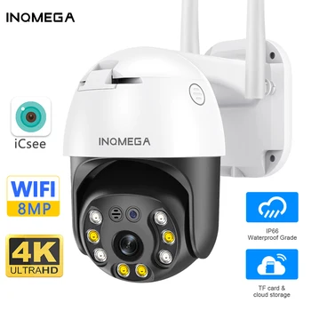 INQMEGA 8MP 4K Belaidžio ryšio WI-fi IP Kamera ICSEE AI Auto Stebėjimo Stebėjimo Kamera, Apsaugos Speed Dome Kamera Lauko