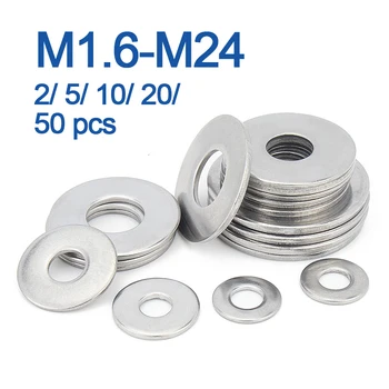 M1.6 M2, M3, M5 M6 M8~ M24 304 Nerūdijančio Plieno Tarpinės-Ultra plonas Metalinis Varžtas Plokščia Poveržlė Standartą Padidinti Sutirštės Meson Plovimo