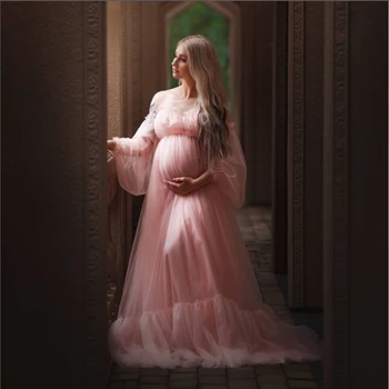 Motinystės Suknelės Kūdikių Dušai Sexy Ilga Tiulio Nėščiųjų Fotografijos Šaudyti Šalis Vestuvių Nėštumo Maxi Suknelė Foto Prop
