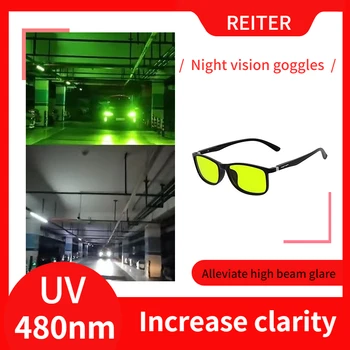 Naktinio Matymo Akiniai vairavimo akiniai LED Didelės energijos fotonų Mėlynos Šviesos Blokavimas Sumažinti didelį šviesos akinimo, akiniai UV 480nm