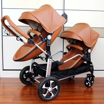 NAUJAS Dvyniai kūdikio vežimėlis 2 in 1,poussette dvigubai jumeaux,Shell dvigubas vežimėlis,Prabangos kūdikis vežimas,odinis vežimėlis,sulankstomas vežimėlis