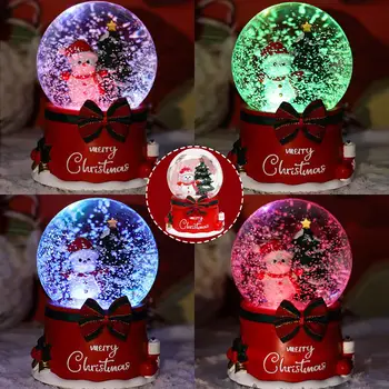 Naujas Kristalų Santa Claus Ball Music Box Jungiklis Su LED Šviesos pagrindas Dovanos, Kalėdų Papuošalų, Namų Kalėdos Navidad Natal