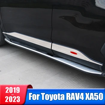 Nerūdijančio Plieno Automobilio Pusėje Sijonas Lipdukai Kūno Durų Apdailos Juostelės, Skirtos Toyota RAV4 2019 2020 2021 2022 2023 RAV 4 XA50 Priedai