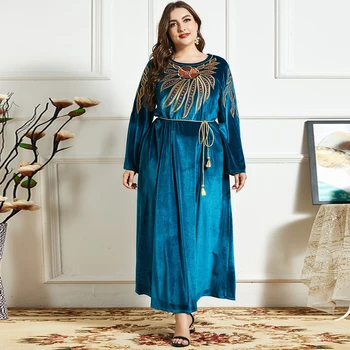 Plus Size Abaja Dubajaus Musulmonų Suknelė Turkija Skraiste Longue Femme Musulmane Islamo Drabužių Afrikos Suknelės Moterims Caftan Marocain