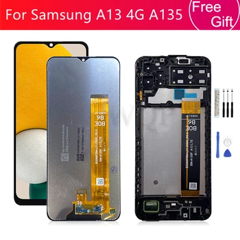 Samsung Galaxy A13 4g LCD A135 Ekranas Jutiklinis Ekranas skaitmeninis keitiklis komplektuojami Su Rėmo Pakeitimas, Remontas, Dalys 6.5
